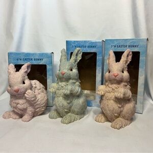 Cracker Barrel Easter Bunny Figurine Set 6” & 7” NIB